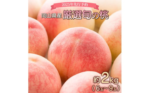 ＜2025年先行予約＞岡山県産 厳選旬の桃 約2kg（6玉～9玉）